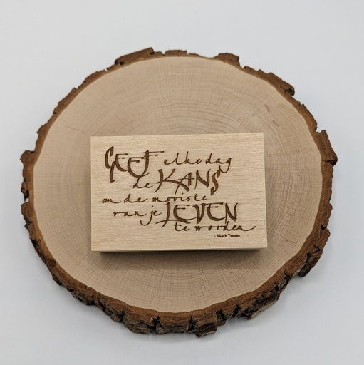 a Lut of stamps Wood Stamp - aLos271 Geef elke dag de kans LindaO