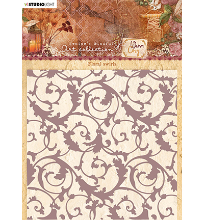 JMA Embossing Folder Floral swirls Warm & Cozy 150x150mm nr.07
