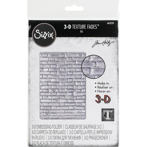 Sizzix Texture Fades Embossing Folder By Tim Holtz - Brickwork