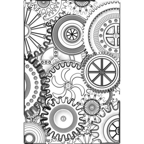 Sizzix Embossing Folder 3-D Texture Fades By Tim Holtz - Mini Mechanics