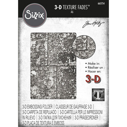 Sizzix 3D Texture Fades Embossing Folder By Tim Holtz - Industrious