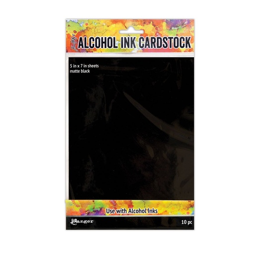Tim Holtz Alcohol Ink - Cardstock 5"X7" 10/Pkg Black Matte