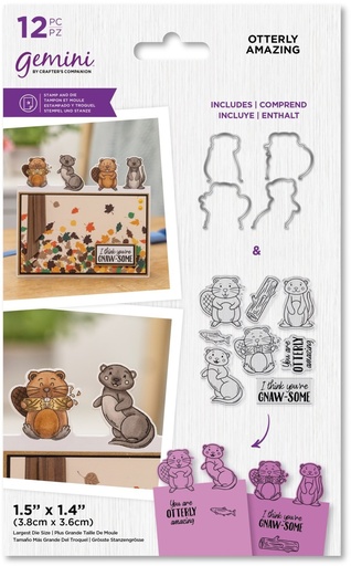 Gemini Clear Stamps & Dies Set - Cute Character Otterly Amazing