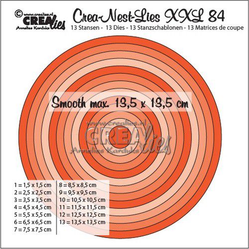 Crealies Crea-Nest-Lies Dies - XXL84 Gladde cirkels halve cm