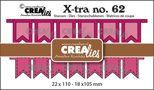 Crealies Cutting Dies Xtra - no. 62 Fishtail Banners 2x
