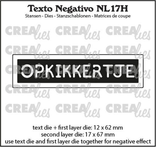 Crealies Cutting Dies - Texto Negativo OPKIKKERTJE
