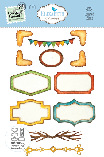 Elizabeth Craft Designs Cutting Dies Everyday Elements - 2082 Layered Labels