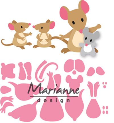 Marianne Design Cutting Dies Collectables - COL1437 Eline's Muizenfamilie