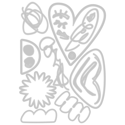 Sizzix Thinlits Dies By Tim Holtz 19/Pkg - 665845 Abstract Faces