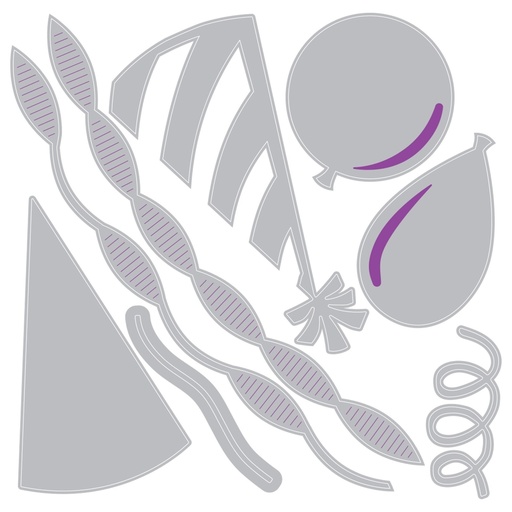 Sizzix Vault Embossing Folder with Thinlits Dies By Tim Holtz 9/Pkg - 666861 Celebrate