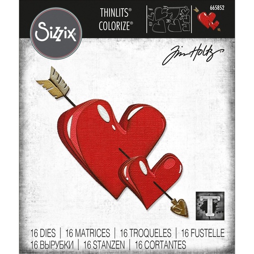 Sizzix Thinlits Die Set By Tim Holtz 16/Pkg - 665852 Lovestruck Colorize