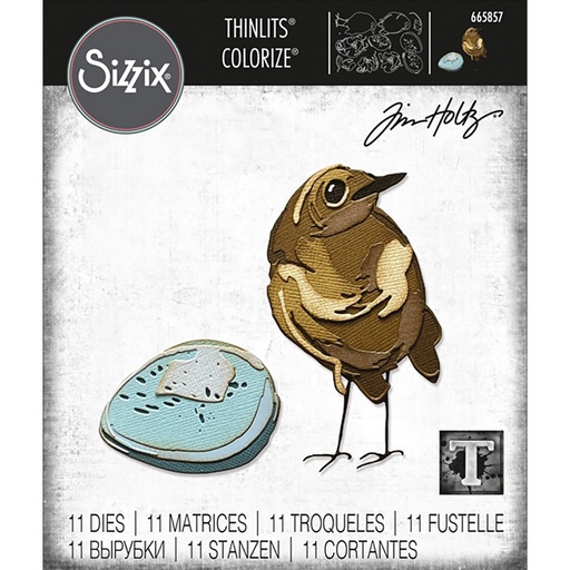 Sizzix Thinlits Die Set By Tim Holtz 11/Pkg - Bird & Egg Colorize
