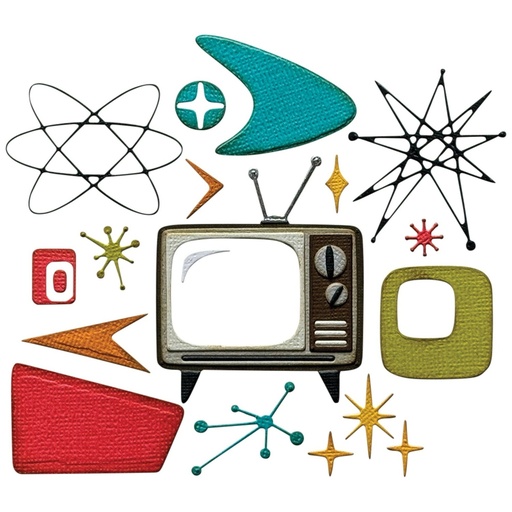 Sizzix Thinlits Dies by Tim Holtz 24/Pkg - 666875 Vault Atomic Retro