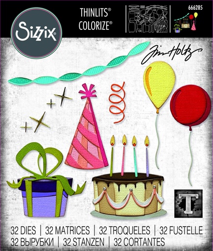 Sizzix Thinlits Dies By Tim Holtz 32/Pkg - 666285 Celebrate Colorize
