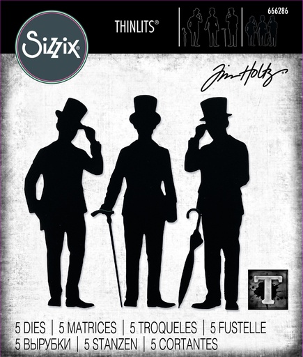 Sizzix Thinlits Dies By Tim Holtz 5/Pkg - Gentlemen