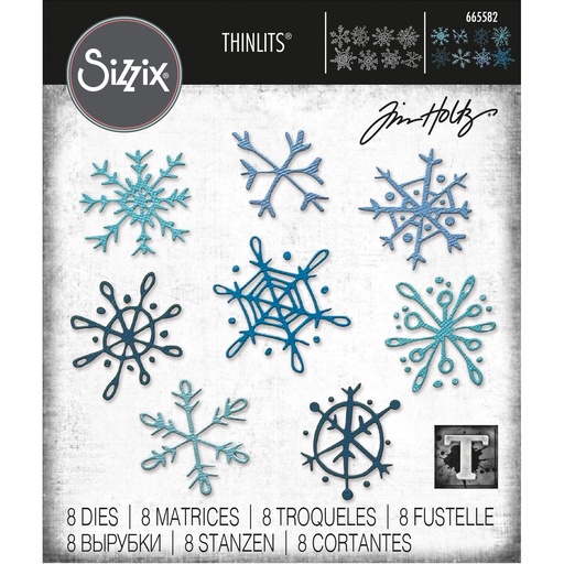 Sizzix Thinlits Dies By Tim Holtz 8/Pkg - 665582 Scribbly Snowflakes