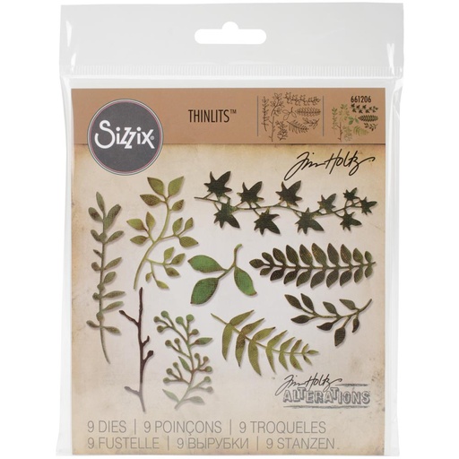 Sizzix Thinlits Dies By Tim Holtz 9/Pkg - Garden Greens