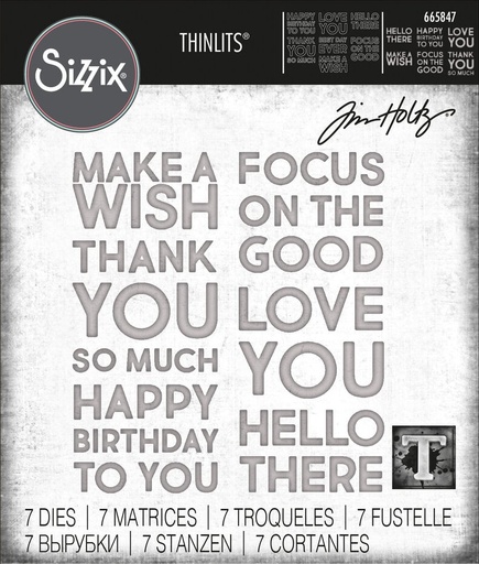 Sizzix Thinlits Dies By Tim Holtz 7/Pkg - 665847 Bold Text