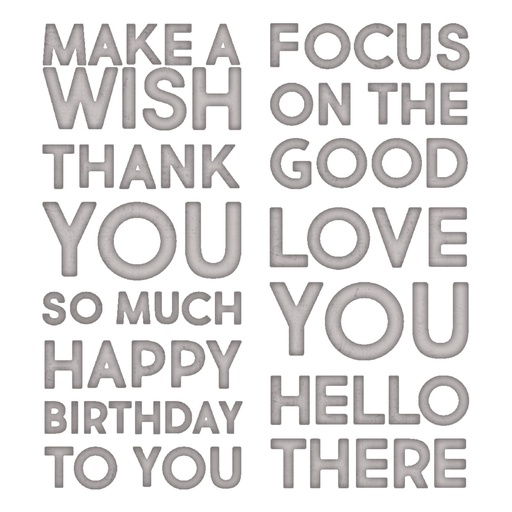 Sizzix Thinlits Dies By Tim Holtz 7/Pkg - 665847 Bold Text