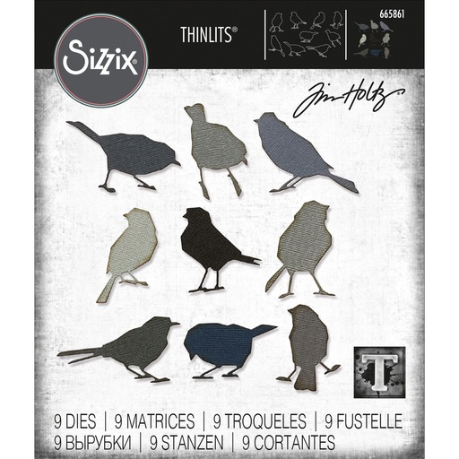 Sizzix Thinlits Dies By Tim Holtz 9/Pkg - 665861 Silhouette Birds