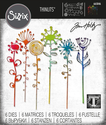 Sizzix Thinlits Dies By Tim Holtz 6/Pkg - Artsy Stems
