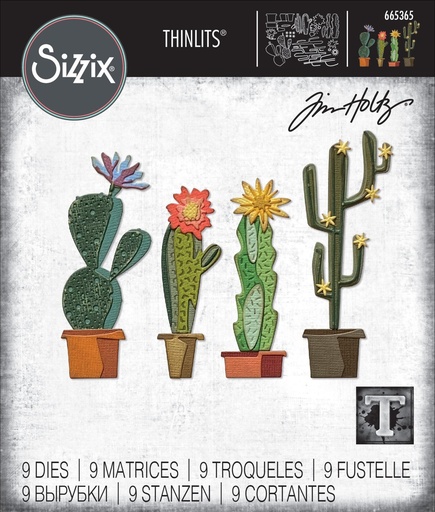 Sizzix Thinlits Dies By Tim Holtz 9/Pkg - Funky cactus