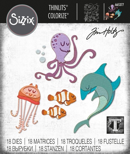 Sizzix Thinlits Colorize By Tim Holtz 18/Pkg - 665377 Under the Sea #1