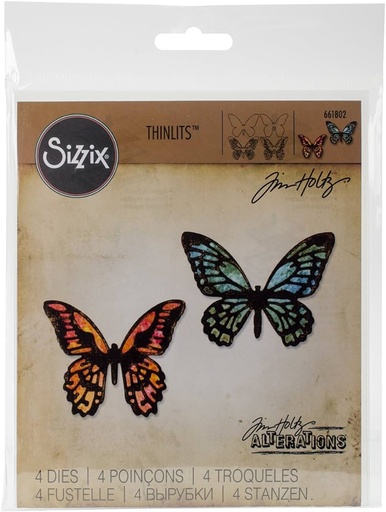 Sizzix Thinlits Dies By Tim Holtz 4/Pkg - 661802 Detailed Butterflies Mini