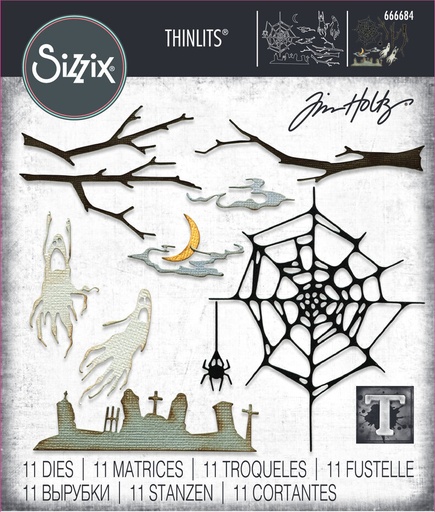 Sizzix Thinlits Dies By Tim Holtz 11/Pkg - 666684 Vault Fright Night
