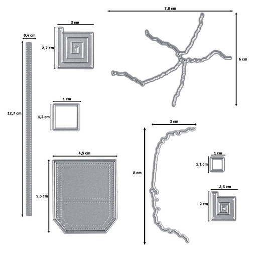 Vaessen Creative Cutting Dies By Carla Creates 8/Pkg - Action